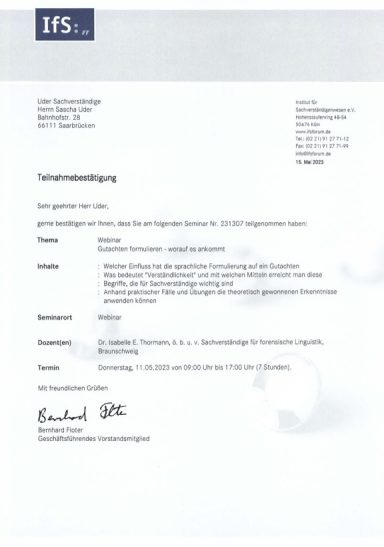 Gutachtenformulierung Gutachten formulieren