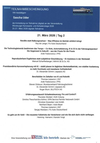 WKST 2026/2 Würzburger Karosserie & Schadentage 2026