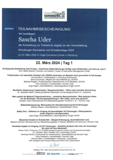 WKST 2024/1 Würzburger Karosserie & Schadenstage