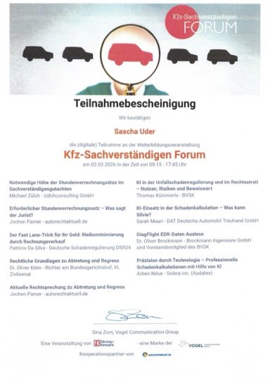 KFZ-Sachverständigenforum 2026 KFZ-Sachverständigenforum 2026