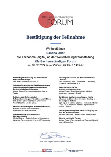 KFZ-Sachverständigenforum 2024 KFZ-Sachverständigenforum 2024