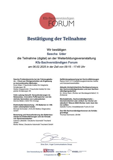 KFZ-Sachverständigenforum 2025 KFZ-Sachverständigenforum 2025