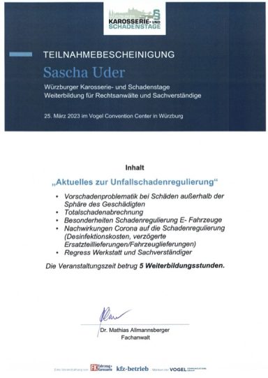 Unfallschadenregulierung Aktuelles zur Unfallschadenregulierung