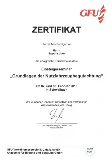 Nutzfahrzeuggutachten LKW) Nutzfahrzeuggutachten